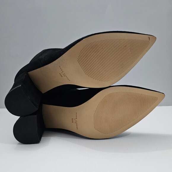 Marc Fisher Ulani Ankle Bootie Womens 10 Black Suede Block Heel Pointed Toe - Picture 12 of 15